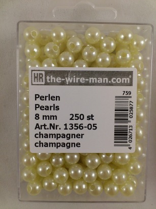 Perles champagne 8 mm. 250 p.